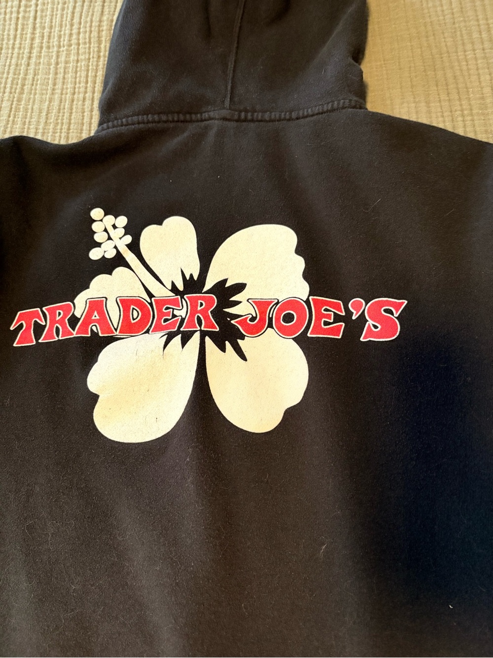 Rare Trader Joe’s Black Zipup with Hibiscus